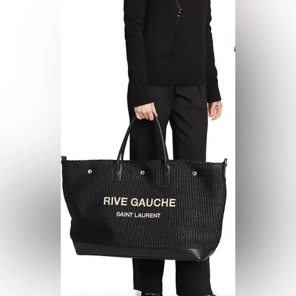TREND 2025 NWT Huge YSL Tote raffia Saint Laurent Rive Gauche - Picture 6 of 8